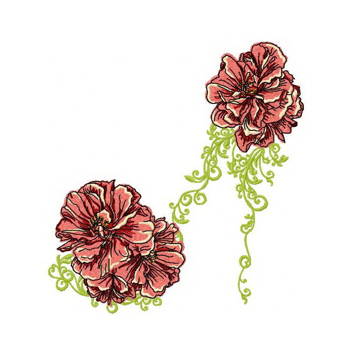 High heel shoe 2 embroidery design - Embroidery Design