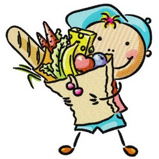 Boys shopping embroidery design - Embroidery Design