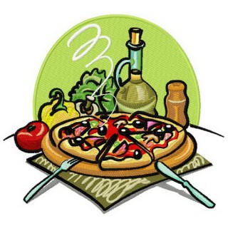 Pizza embroidery design - Embroidery Design