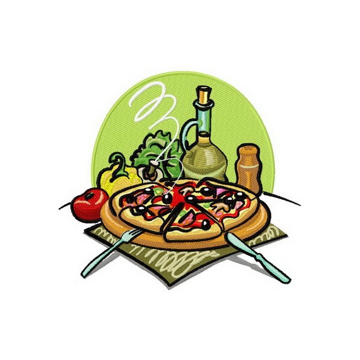 Pizza embroidery design - Embroidery Design