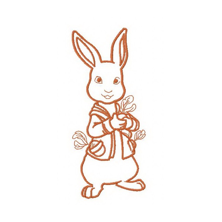 Bunny with radish 4 embroidery design - Embroidery Design