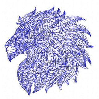 Mosaic lion 2 embroidery design - Embroidery Design