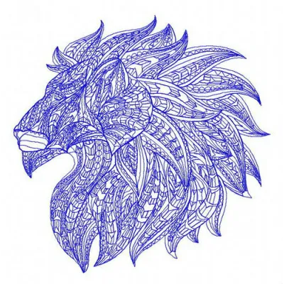 Mosaic lion 2 embroidery design showcasing a colorful lion motif, perfect for vibrant stitching projects.