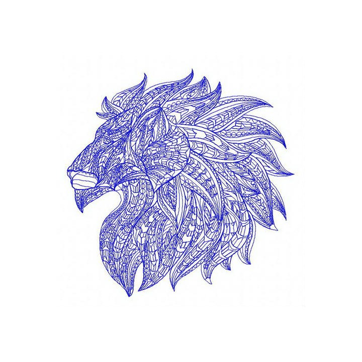 Mosaic lion 2 embroidery design - Embroidery Design