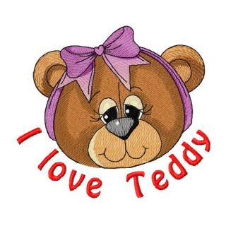 I love teddy 2 embroidery design - Embroidery Design