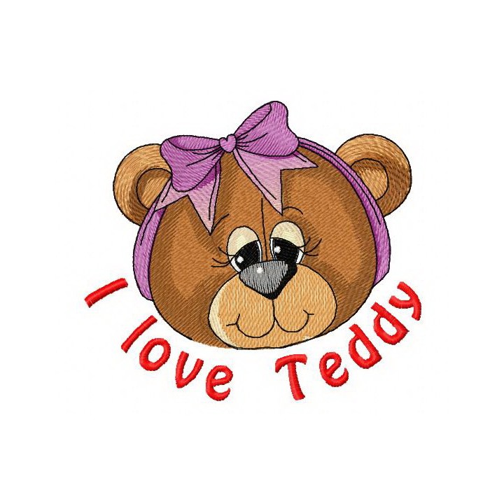 I love teddy 2 embroidery design - Embroidery Design