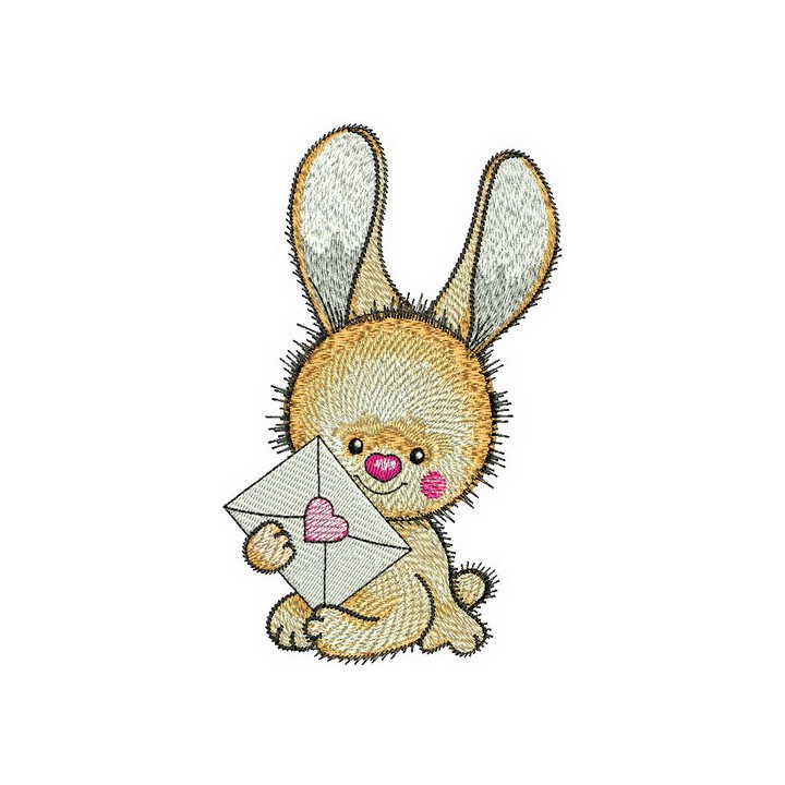 Bunny's letter embroidery design - Embroidery Design