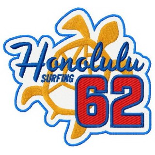 Honolulu surfing 62 embroidery design - Embroidery Design