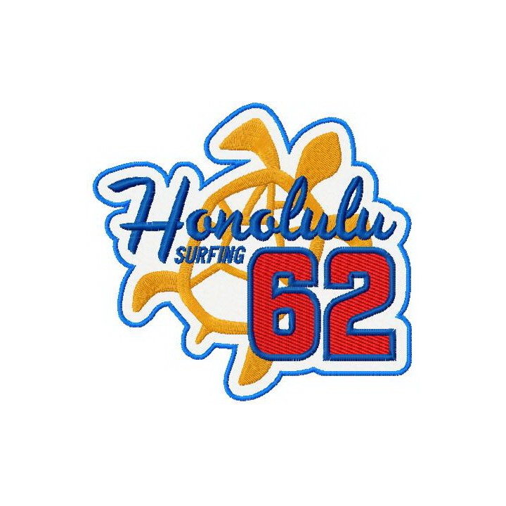 Honolulu surfing 62 embroidery design - Embroidery Design