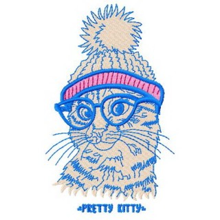 Pretty kitty embroidery design - Embroidery Design