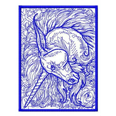 Preview of the Unicorn 7 embroidery design featuring a whimsical unicorn motif, perfect for stitching on apparel and accesso…