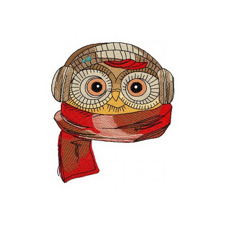 Owl the pilot 2 embroidery design - Embroidery Design