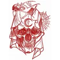 Dead bride sketch embroidery design featuring a unique skull motif, ideal for creative stitching projects.