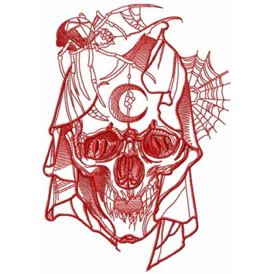 Dead bride sketch embroidery design featuring a unique skull motif, ideal for creative stitching projects.