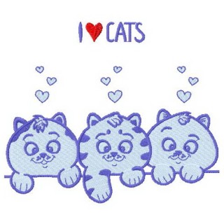 I love cats embroidery design - Embroidery Design