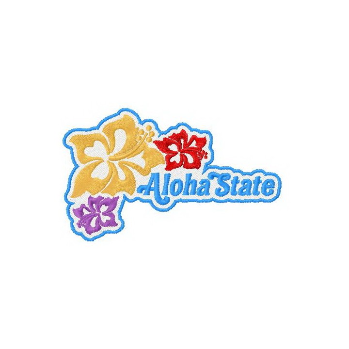 Aloha state embroidery design - Embroidery Design