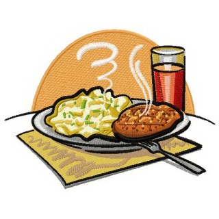 Dinner embroidery design - Embroidery Design