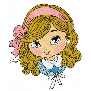 Little cute girl 7 embroidery design - Embroidery Design