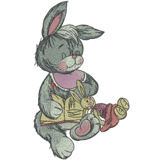 Sleeping bunny 3 embroidery design - Embroidery Design