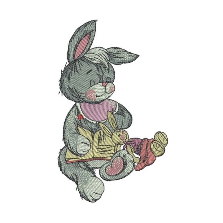 Sleeping bunny 3 embroidery design - Embroidery Design