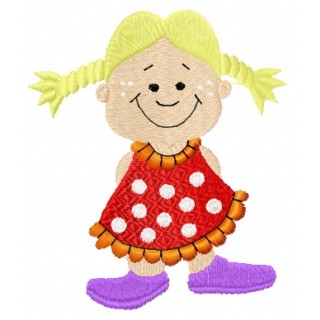 Happy girl embroidery design - Embroidery Design