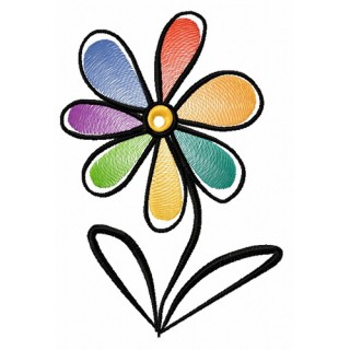 Rainbow flower 2 embroidery design - Embroidery Design