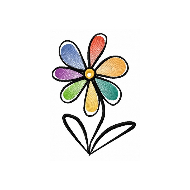 Rainbow flower 2 embroidery design - Embroidery Design