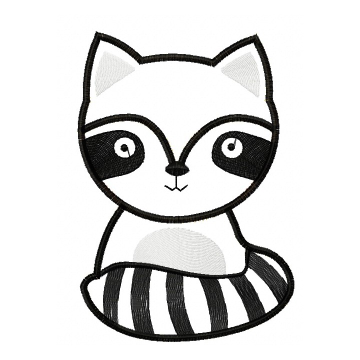 Raccoon embroidery design - Embroidery Design