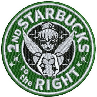 2nd Starbucks to the right embroidery design - Embroidery Design
