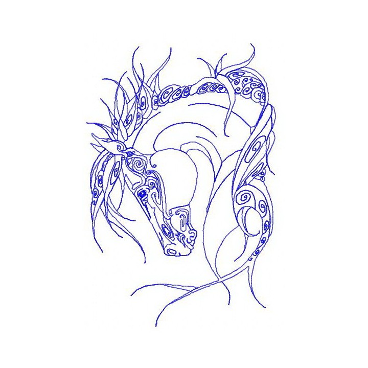Tribal horse 3 embroidery design - Embroidery Design