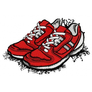 Red sneakers embroidery design - Embroidery Design