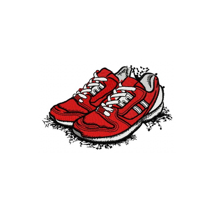 Red sneakers embroidery design - Embroidery Design