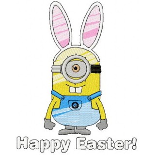 Happy Easter Minion 2 embroidery design - Embroidery Design