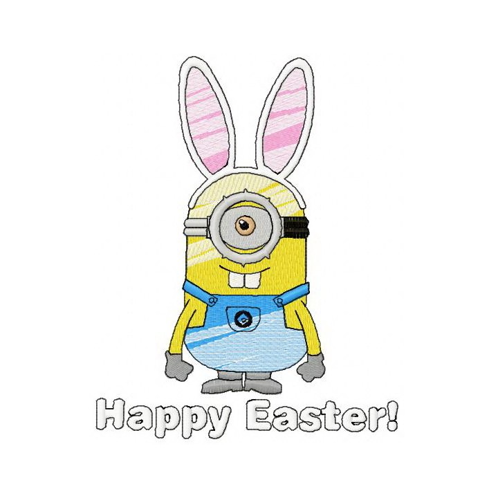 Happy Easter Minion 2 embroidery design - Embroidery Design