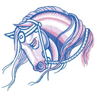 Tired horse embroidery design - Embroidery Design