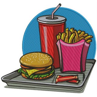 McDonalds combo embroidery design - Embroidery Design