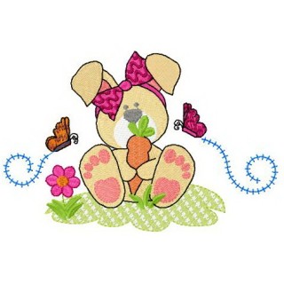 Bunny's picnic embroidery design - Embroidery Design
