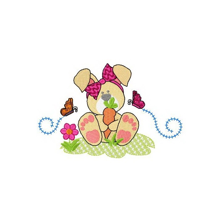 Bunny's picnic embroidery design - Embroidery Design
