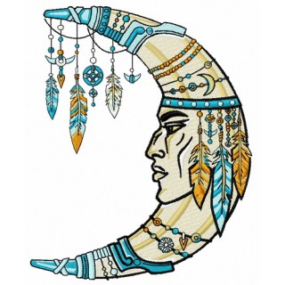 Indian moon 3 embroidery design - Embroidery Design