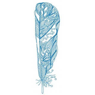 Feather with spots embroidery design - Embroidery Design
