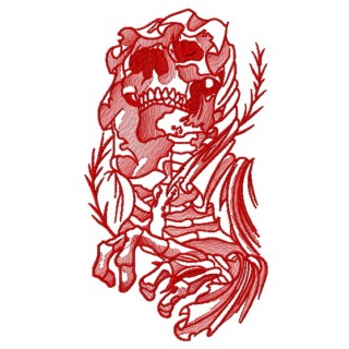 Skeleton of woman embroidery design - Embroidery Design