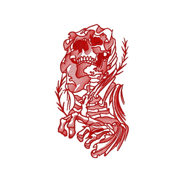 Skeleton of woman embroidery design - Embroidery Design