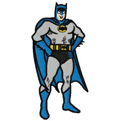 Brave Batman embroidery design featuring a bold superhero motif suitable for t-shirts and hoodies.
