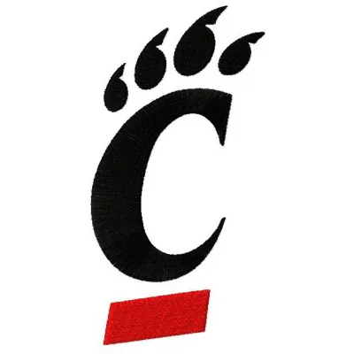 Cincinnati Bearcats logo embroidery design showcasing the iconic emblem for college sports enthusiasts.