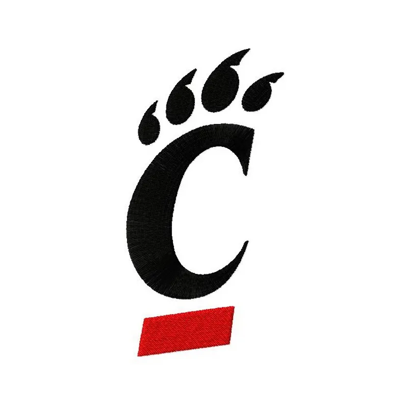 Cincinnati Bearcats logo embroidery design showcasing the iconic emblem for college sports enthusiasts.