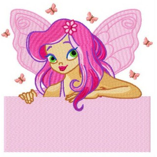 Young butterfly fairy 3 embroidery design - Embroidery Design