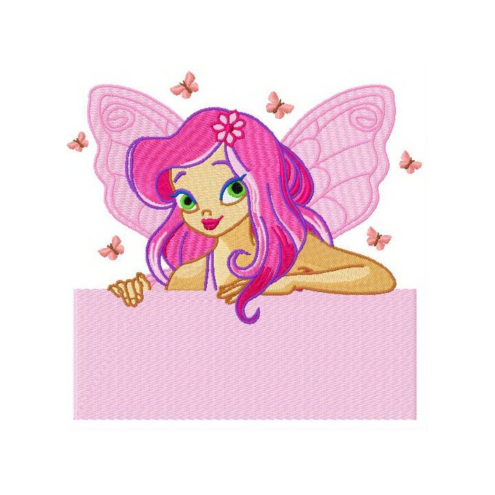 Young butterfly fairy 3 embroidery design - Embroidery Design