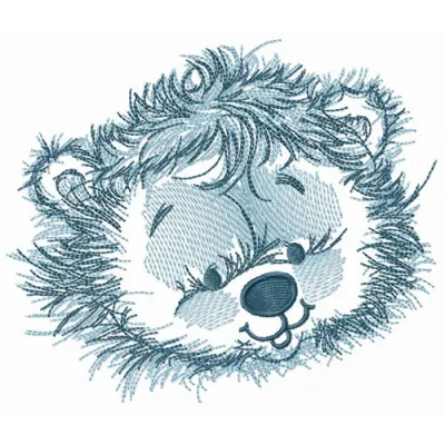 Fluffy lion embroidery design showcasing a playful lion motif suitable for t-shirts and baby onesies.