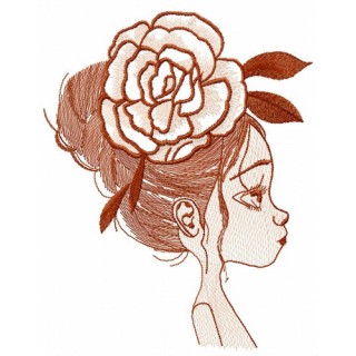 Young model embroidery design - Embroidery Design