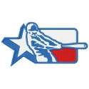 Texas league logo 2 embroidery design showcased on a baseball cap, highlighting intricate stitching details.